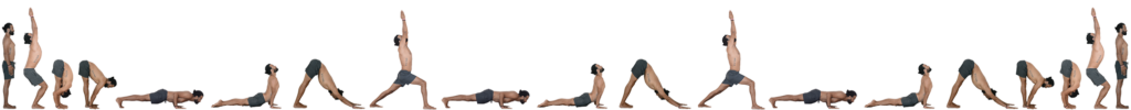 Devvrat from Devvrat Yoga Sangha demonstrating Surya Namaskar A a foundational sequence in Ashtanga Yoga Surya Namaskar B Devvrat Yoga Sangha