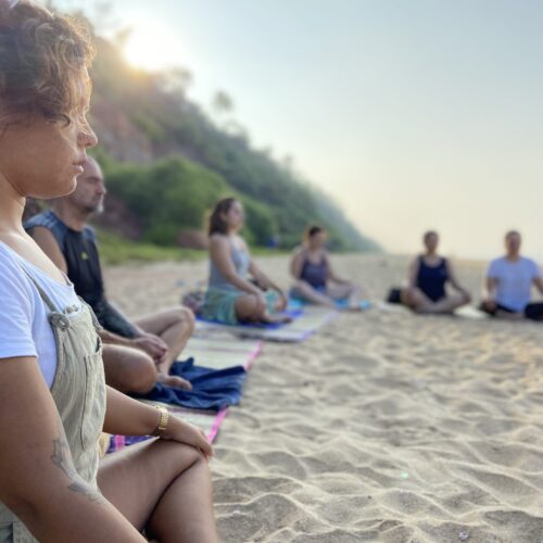 Meditation in out Yoga Retreat