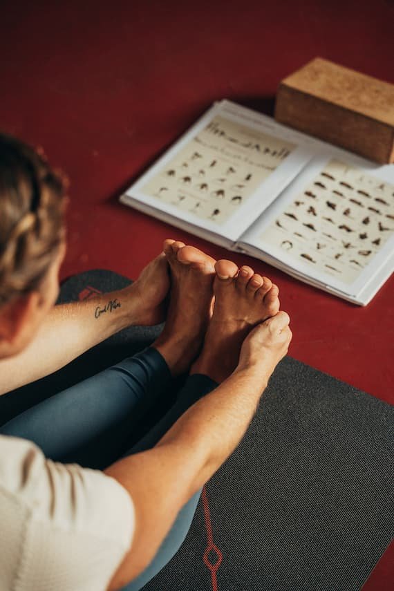 yoga student feet manual